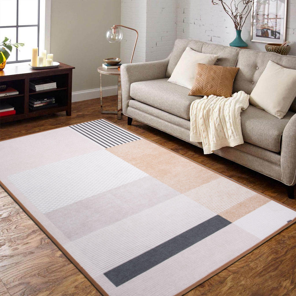 Chenille 3# bedrukt tapijt met anti -slipstippen steun