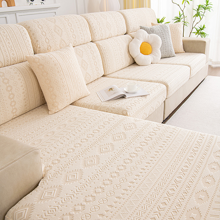 Jacquard elastische fleece bankdekking